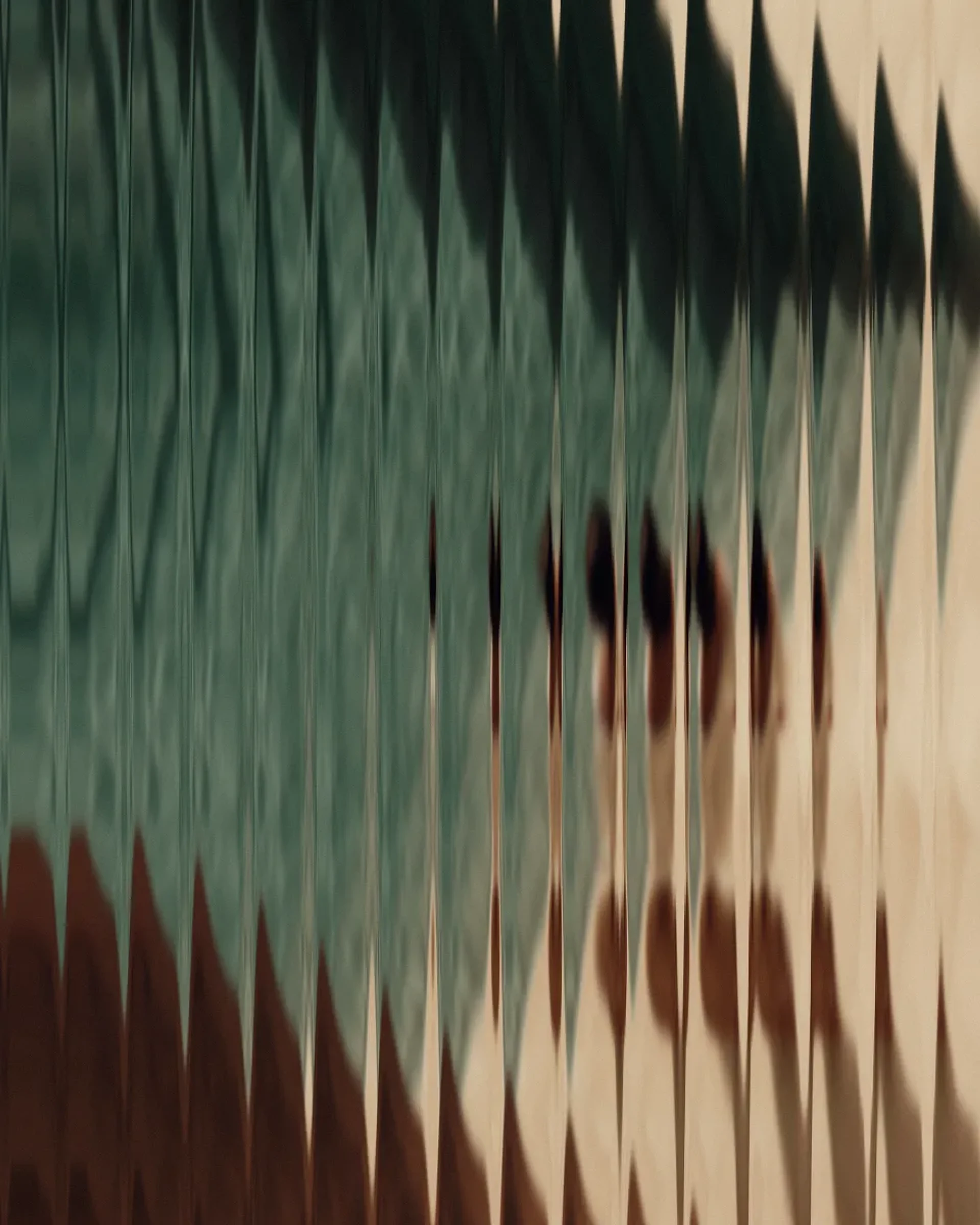 Green reeded glass detail
